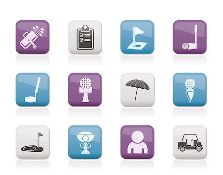 golf and sport icons - vector icon set Stock Photo - Budget Royalty-Free & Subscription, Code: 400-04422815