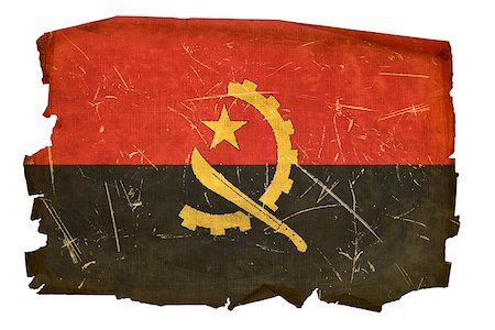 simsearch:400-04899420,k - Angola Flag old, isolated on white background. Stock Photo - Budget Royalty-Free & Subscription, Code: 400-04422857