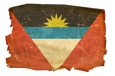 Antigua and Barbuda Flag old, isolated on white background. Stock Photo - Budget Royalty-Free & Subscription, Code: 400-04422860