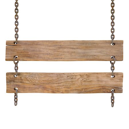 simsearch:400-07322547,k - blank wooden sign hanging on a chain. isolated on white. with clipping path. Stockbilder - Microstock & Abonnement, Bildnummer: 400-04423077