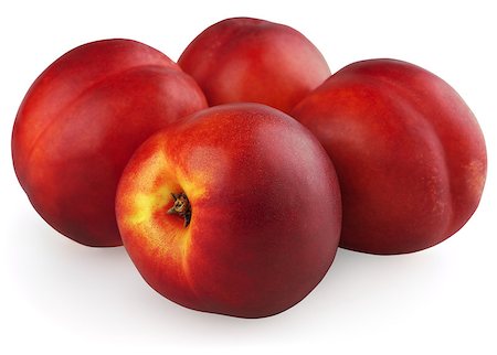 simsearch:400-04417272,k - Four nectarines isolated on a white background Photographie de stock - Aubaine LD & Abonnement, Code: 400-04423136