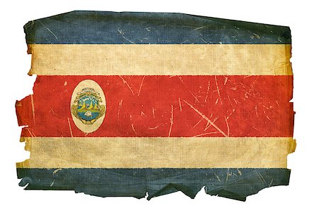 san jose - Costa Rica flag old, isolated on white background. Stock Photo - Budget Royalty-Free & Subscription, Code: 400-04423335