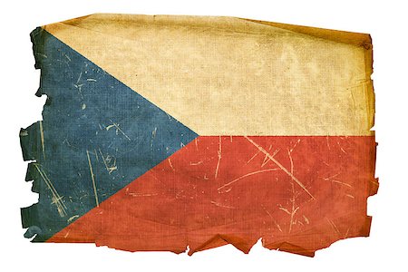 simsearch:400-04899420,k - Czech Flag old, isolated on white background. Stock Photo - Budget Royalty-Free & Subscription, Code: 400-04423332