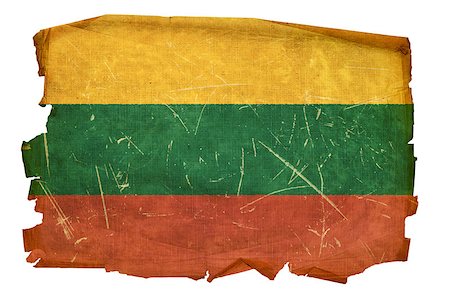 simsearch:400-04423436,k - Lithuania Flag old, isolated on white background. Stock Photo - Budget Royalty-Free & Subscription, Code: 400-04423348