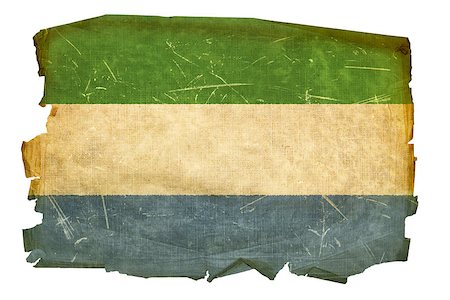simsearch:400-04899420,k - Sierra Leone Flag old, isolated on white background. Stock Photo - Budget Royalty-Free & Subscription, Code: 400-04423363