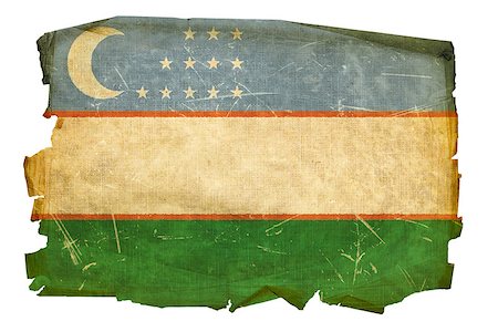 simsearch:400-04423436,k - Uzbekistan Flag old, isolated on white background. Stock Photo - Budget Royalty-Free & Subscription, Code: 400-04423428