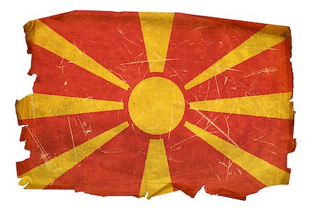 simsearch:400-04424081,k - Macedonia Flag old, isolated on white background. Stock Photo - Budget Royalty-Free & Subscription, Code: 400-04423429