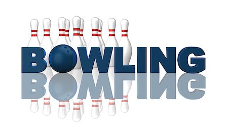 simsearch:700-00028512,k - the word bowling, pins and ball on white background - 3d illustration Photographie de stock - Aubaine LD & Abonnement, Code: 400-04423571