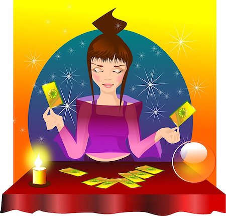 . illustration of a fairy with the cards Stock Photo - Budget Royalty-Free & Subscription, Code: 400-04423688
