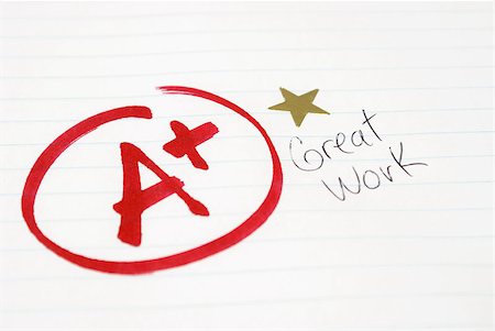 school result - An A plus is given to a student for great work being achieved. Stock Photo - Budget Royalty-Free & Subscription, Code: 400-04423716