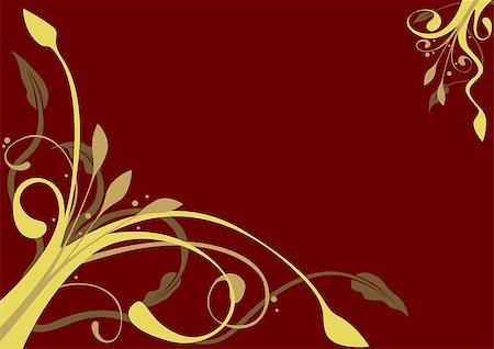 Floral decoration 07 - golden colors in ornamental decoration - floral theme Stock Photo - Budget Royalty-Free & Subscription, Code: 400-04434123