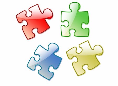 simsearch:640-01355058,k - red,blue,green,yellow parts of puzzle Photographie de stock - Aubaine LD & Abonnement, Code: 400-04434186