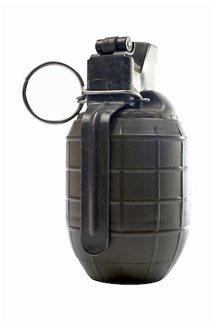 Military hand grenade isolated, with clipping path Fotografie stock - Microstock e Abbonamento, Codice: 400-04434267