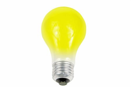 yellow light bulb isolated on a white background Foto de stock - Royalty-Free Super Valor e Assinatura, Número: 400-04434567