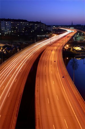 simsearch:622-02759570,k - cars at night with motion blur. Stockholm City Stock Photo - Budget Royalty-Free & Subscription, Code: 400-04434750