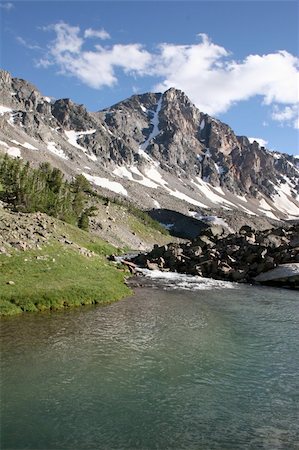 simsearch:400-04734960,k - Taken over the West Fork of the Rock Creek towards Whitetail Peak, Montana. Foto de stock - Royalty-Free Super Valor e Assinatura, Número: 400-04435014