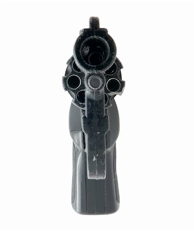simsearch:400-07984057,k - Black 9mm gun isolated over white Stockbilder - Microstock & Abonnement, Bildnummer: 400-04435125