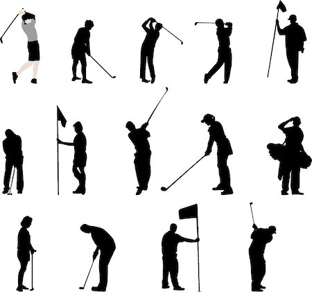 simsearch:400-04032500,k - golf silhouettes Foto de stock - Royalty-Free Super Valor e Assinatura, Número: 400-04435531