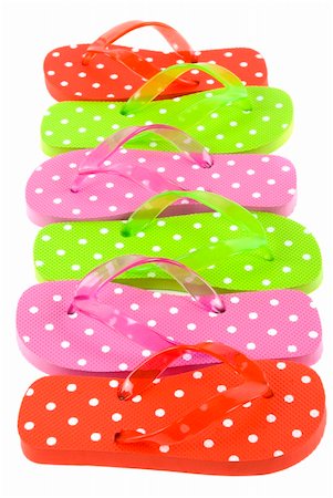 pink flip flops beach - Colorful summer beachwear (flip flops) Stock Photo - Budget Royalty-Free & Subscription, Code: 400-04435985