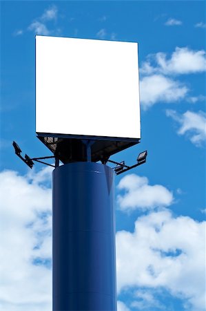 Blank billboard on cloudy sky, just add your text Stock Photo - Budget Royalty-Free & Subscription, Code: 400-04436044