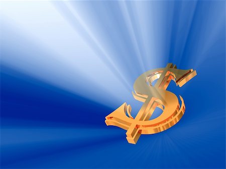 simsearch:400-04894431,k - shining gold symbol of dollar with rays on sky background Stock Photo - Budget Royalty-Free & Subscription, Code: 400-04436177