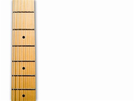 electric bass white background - guitar's neck over white background - hi res 12,7 mpix Stock Photo - Budget Royalty-Free & Subscription, Code: 400-04436316