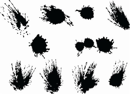 These are black vector splats silhouette Foto de stock - Super Valor sin royalties y Suscripción, Código: 400-04436459