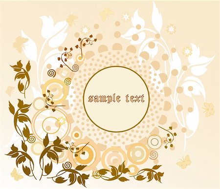 ModernFloral Background  with frame - vector Stock Photo - Budget Royalty-Free & Subscription, Code: 400-04436535