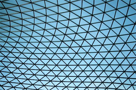 simsearch:400-08919729,k - Blue abstract triangular ceiling structure of dome Photographie de stock - Aubaine LD & Abonnement, Code: 400-04436949