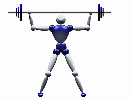 simsearch:400-05104948,k - computer generated image of a 3d athlete lifting weights Stock Photo - Budget Royalty-Free & Subscription, Code: 400-04437008