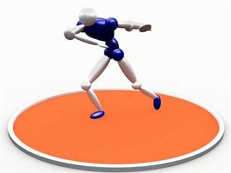 simsearch:400-05104948,k - computer generated image of a 3d athlete throwing disc Stock Photo - Budget Royalty-Free & Subscription, Code: 400-04437034