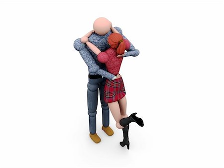 simsearch:400-04665936,k - computer generated image of a 3D Couple in love Stock Photo - Budget Royalty-Free & Subscription, Code: 400-04437090