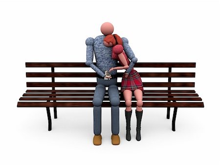 simsearch:400-04665936,k - computer generated image of a 3D Couple in love Stock Photo - Budget Royalty-Free & Subscription, Code: 400-04437091