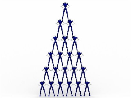 simsearch:400-06172492,k - computer generated image of a Pyramid of 3d people Photographie de stock - Aubaine LD & Abonnement, Code: 400-04437092