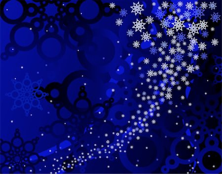 simsearch:400-04939581,k - Abstract vector background of snowflakes in blue Photographie de stock - Aubaine LD & Abonnement, Code: 400-04437414