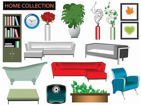 illustration of household items Stock Photo - Budget Royalty-Free & Subscription, Code: 400-04437634