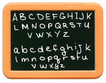 Child's mini plastic chalkboard with the alphabet written. Stock Photo - Budget Royalty-Free & Subscription, Code: 400-04437673