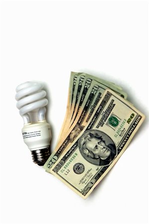 simsearch:400-04263435,k - Light bulb and notes isolated on the white background Photographie de stock - Aubaine LD & Abonnement, Code: 400-04437917