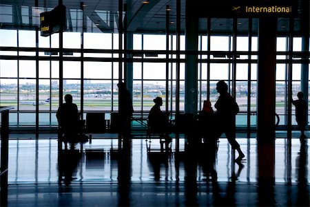 People waiting at the airport terminal Stock Photo - Budget Royalty-Free & Subscription, Code: 400-04437947