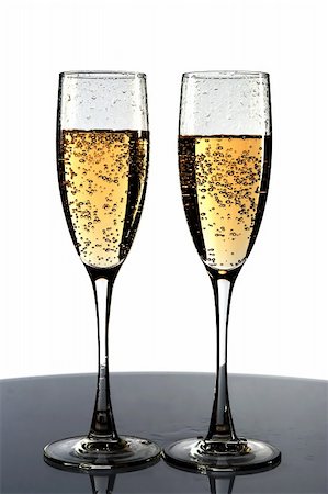 Two glasses with champagne Stock Photo - Budget Royalty-Free & Subscription, Code: 400-04438023