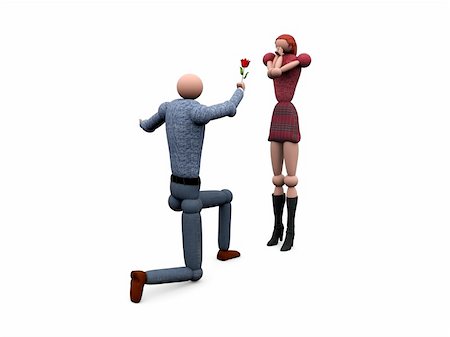 friendship proposal to girl pic - computer generated image of a 3D Couple in love Stock Photo - Budget Royalty-Free & Subscription, Code: 400-04438232