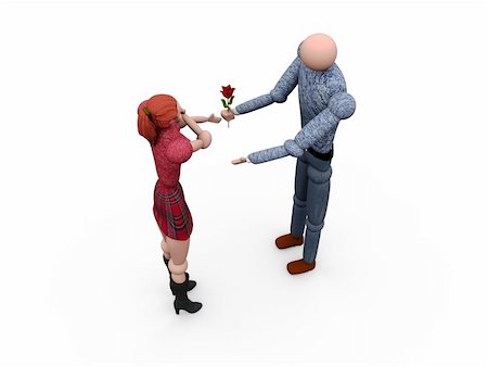simsearch:400-03914726,k - computer generated image of a 3D Couple in love Stock Photo - Budget Royalty-Free & Subscription, Code: 400-04438242