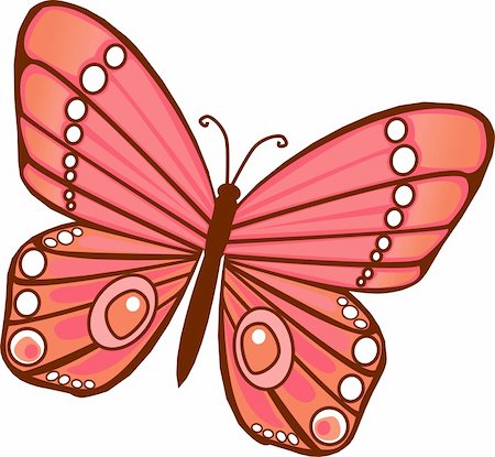 Red Orange Illustrated Butterfly Stock Photo - Budget Royalty-Free & Subscription, Code: 400-04438279