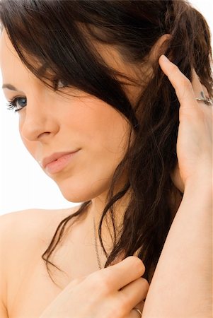 simsearch:400-04359883,k - a nice portrait of a young and cute woman combing her hair Stock Photo - Budget Royalty-Free & Subscription, Code: 400-04438364