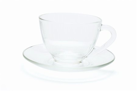 Empty Cup and saucer on white background with shadow Stock Photo - Budget Royalty-Free & Subscription, Code: 400-04438400