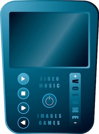 simsearch:400-04434331,k - An illustration of a portable media player in silvery blue Photographie de stock - Aubaine LD & Abonnement, Code: 400-04438427