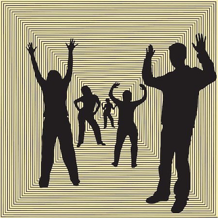 simsearch:400-03911285,k - Retro style dancing silhouette shapes Stock Photo - Budget Royalty-Free & Subscription, Code: 400-04430216