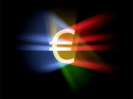 simsearch:400-04968347,k - euro sign in the middle, various colour lights,  white background Stock Photo - Budget Royalty-Free & Subscription, Code: 400-04430694
