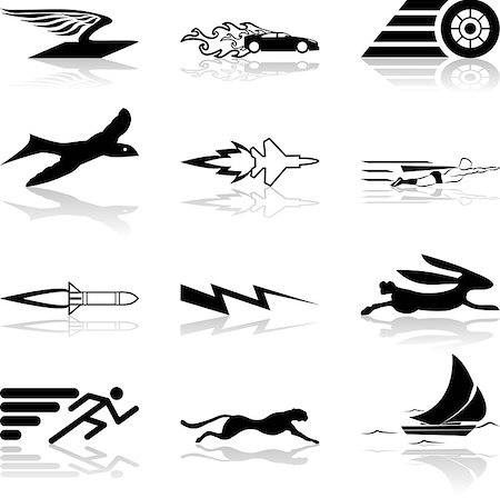 A conceptual icon set relating to speed, being fast, and or efficient. Stock Photo - Budget Royalty-Free & Subscription, Code: 400-04430872
