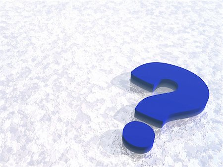 simsearch:400-04665113,k - blue question mark on snow background - 3d illustration Stock Photo - Budget Royalty-Free & Subscription, Code: 400-04431695